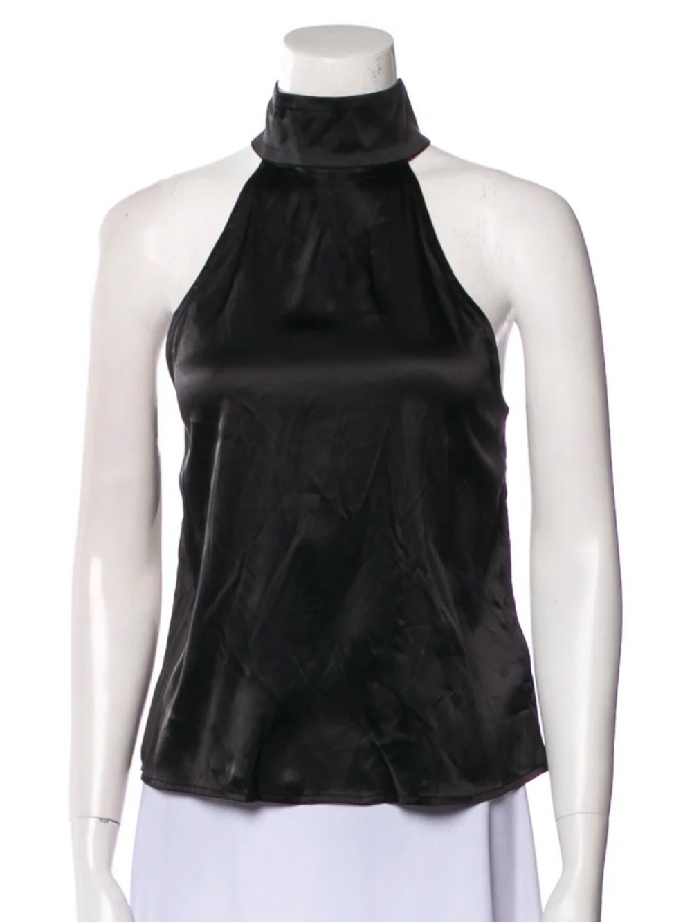 Anine Bing Silk Halterneck Blouse – Black | Size S